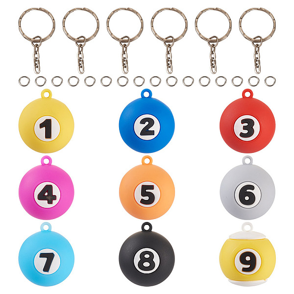PandaHall DIY Keychain Making Kit, Including Billiards with Number PVC Pendants, Iron Split Key Rings, Brass Jump Ring, Mixed Color..., Multicolor
PandaHall DIY Keychain Making Kit, Including Billiards with Number PVC Pendants, Iron Split Key Rings, Brass Jump Ring, Mixed Color..., Multicolor
