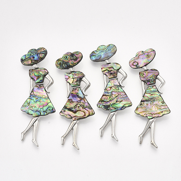 PandaHall Shell Brooches/Pendants, with Alloy Findings and Resin Bottom, Woman, Platinum, Colorful, 85x31x12mm, Hole: 9x5.5mm, Pin: 0.6mm...
PandaHall Shell Brooches/Pendants, with Alloy Findings and Resin Bottom, Woman, Platinum, Colorful, 85x31x12mm, Hole: 9x5.5mm, Pin: 0.6mm...
