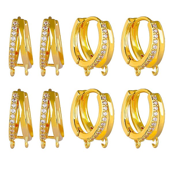 PandaHall 10Pcs Brass Micro Pave Clear Cubic Zirconia Hoop Earring Findings, with Horizontal Loops, Real 18K Gold Plated, 17x15x6mm, Hole...
PandaHall 10Pcs Brass Micro Pave Clear Cubic Zirconia Hoop Earring Findings, with Horizontal Loops, Real 18K Gold Plated, 17x15x6mm, Hole...