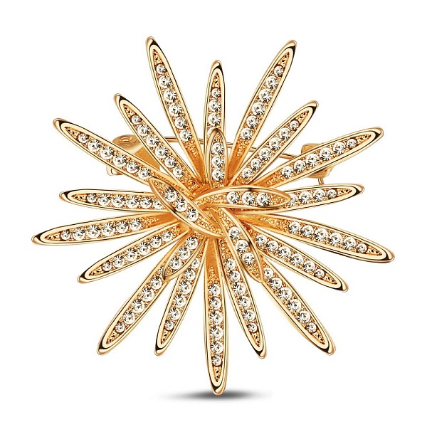 PandaHall SHEGRACE Alloy Brooch, with Grade AAA Cubic Zirconia, Flower, Golden, 52mm Alloy Clear
PandaHall SHEGRACE Alloy Brooch, with Grade AAA Cubic Zirconia, Flower, Golden, 52mm Alloy Clear