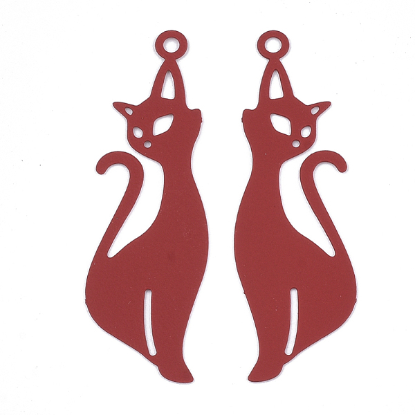 PandaHall 430 Stainless Steel Kitten Pendants, Spray Painted, Etched Metal Embellishments, Cat Silhouette Shape, Red, 39x12x0.4mm, Hole...
PandaHall 430 Stainless Steel Kitten Pendants, Spray Painted, Etched Metal Embellishments, Cat Silhouette Shape, Red, 39x12x0.4mm, Hole...