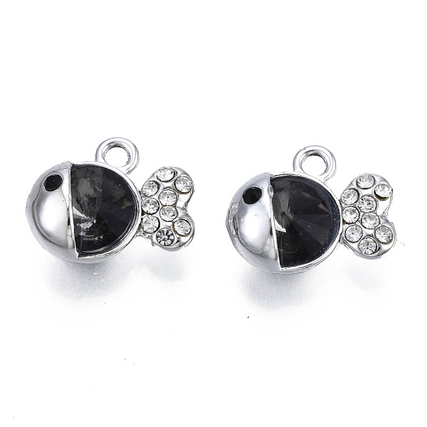 PandaHall UV Plating Alloy Charms, with Crystal Rhinestone and Glass, Platinum, Cadmium Free & Lead Free, Fish, Black, 11.5x14.5x7mm, Hole...
PandaHall UV Plating Alloy Charms, with Crystal Rhinestone and Glass, Platinum, Cadmium Free & Lead Free, Fish, Black, 11.5x14.5x7mm, Hole...