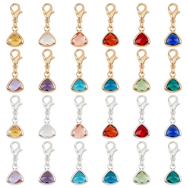 PandaHall 2 Sets 2 Colors Triangle Glass Pendant Decorations, with Zinc Alloy Lobster Claw Clasps, Golden & Silver, 21~22mm, Pendant...
PandaHall 2 Sets 2 Colors Triangle Glass Pendant Decorations, with Zinc Alloy Lobster Claw Clasps, Golden & Silver, 21~22mm, Pendant...