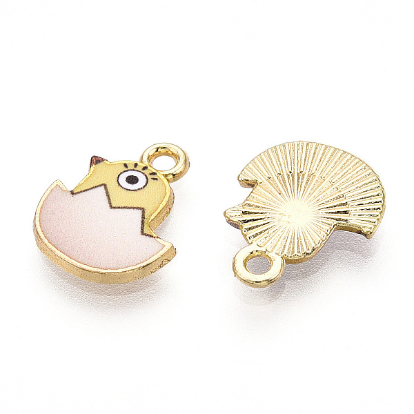 PandaHall Printed Light Gold Tone Alloy Pendants, Chick in Egg Charms, Lemon Chiffon, 15.5x12.5x2mm, Hole: 1.6mm Alloy Chick
PandaHall Printed Light Gold Tone Alloy Pendants, Chick in Egg Charms, Lemon Chiffon, 15.5x12.5x2mm, Hole: 1.6mm Alloy Chick