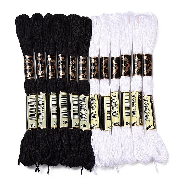PandaHall 12 Skeins 2 Colors 6-Ply Polyester Embroidery Floss, Cross Stitch Threads, Black & White, 0.5mm, about 8.75 Yards(8m)/Skein, 6..., Multicolor
PandaHall 12 Skeins 2 Colors 6-Ply Polyester Embroidery Floss, Cross Stitch Threads, Black & White, 0.5mm, about 8.75 Yards(8m)/Skein, 6..., Multicolor
