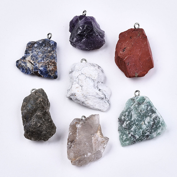 PandaHall Natural Mixed Gemstone Pendants, Rough Raw Stone, with 304 Stainless Steel Loops, Nuggets, Stainless Steel Color...
PandaHall Natural Mixed Gemstone Pendants, Rough Raw Stone, with 304 Stainless Steel Loops, Nuggets, Stainless Steel Color...