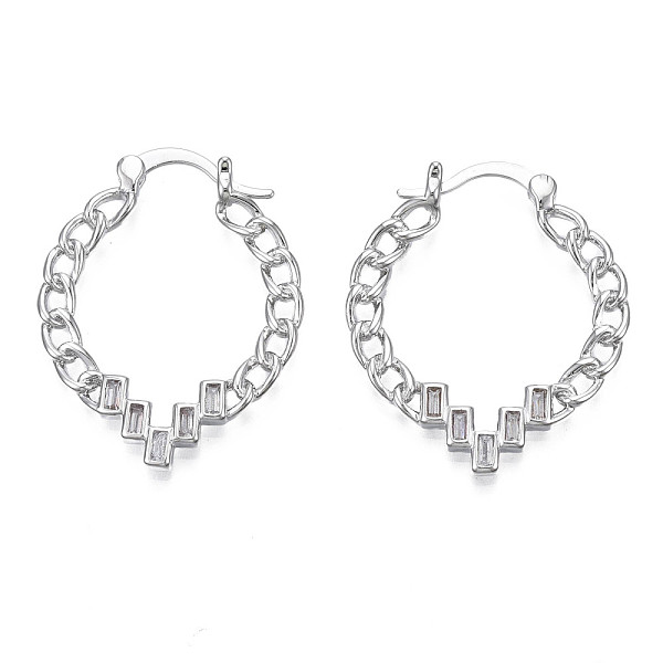 PandaHall Clear Cubic Zirconia Teardrop Hoop Earring, Brass Curb Chain Shape Earrings for Women, Nickel Free, Real Platinum Plated...
PandaHall Clear Cubic Zirconia Teardrop Hoop Earring, Brass Curb Chain Shape Earrings for Women, Nickel Free, Real Platinum Plated...