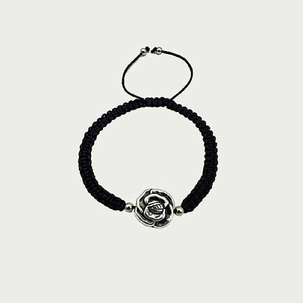 PandaHall Rose Flower Alloy Link Bracelet, Polyester Braided Adjustable Bracelets, Antique Silver, no size Alloy Flower Black
PandaHall Rose Flower Alloy Link Bracelet, Polyester Braided Adjustable Bracelets, Antique Silver, no size Alloy Flower Black
