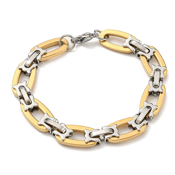 PandaHall Two Tone 304 Stainless Steel Oval Link Chain Bracelet, Golden & Stainless Steel Color, 8-3/8 inch(21.4cm), Wide: 11mm 304...
PandaHall Two Tone 304 Stainless Steel Oval Link Chain Bracelet, Golden & Stainless Steel Color, 8-3/8 inch(21.4cm), Wide: 11mm 304...