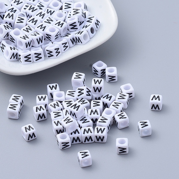 PandaHall Acrylic Horizontal Hole Letter Beads, Cube, White, Letter W, Size: about 6mm wide, 6mm long, 6mm high, hole: about 3.2mm, about...
PandaHall Acrylic Horizontal Hole Letter Beads, Cube, White, Letter W, Size: about 6mm wide, 6mm long, 6mm high, hole: about 3.2mm, about...