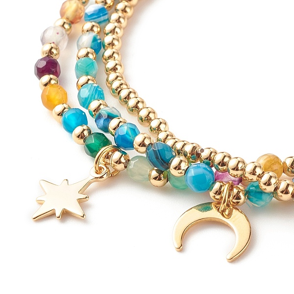 PandaHall Natural Agate Round Beads Stretch Bracelets, Bracelet, Round, Moon & Star Brass Charm Bracelets for Girl Women, Golden, Medium...
PandaHall Natural Agate Round Beads Stretch Bracelets, Bracelet, Round, Moon & Star Brass Charm Bracelets for Girl Women, Golden, Medium...