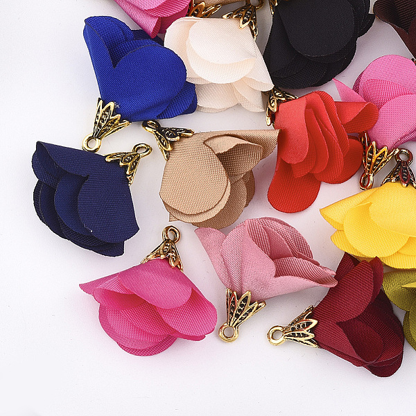PandaHall Cloth Pendants, with Alloy Findings, Flower, Antique Golden, Mixed Color, 25~28x24~32mm, Hole: 1.6mm Cloth Flower Multicolor
PandaHall Cloth Pendants, with Alloy Findings, Flower, Antique Golden, Mixed Color, 25~28x24~32mm, Hole: 1.6mm Cloth Flower Multicolor