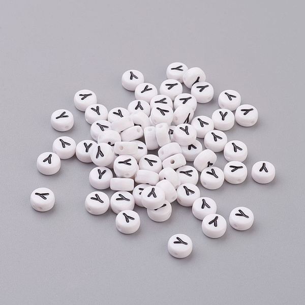 PandaHall Acrylic Beads, with Horizontal Hole, Letter, Flat Round, Letter.Y, 7x4mm, Hole: 1mm, about 146pcs/20g Acrylic Flat Round White
PandaHall Acrylic Beads, with Horizontal Hole, Letter, Flat Round, Letter.Y, 7x4mm, Hole: 1mm, about 146pcs/20g Acrylic Flat Round White