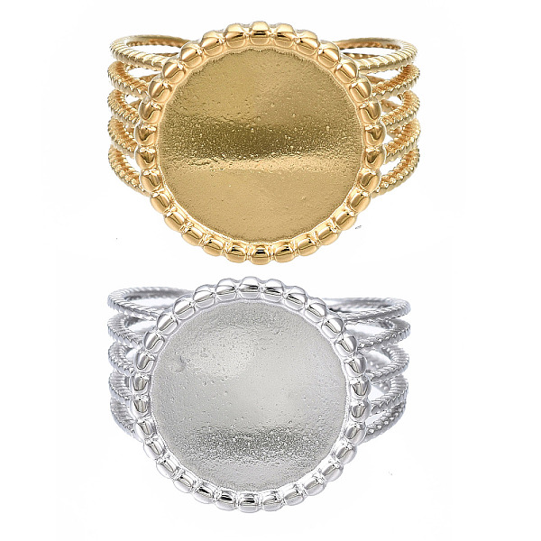 PandaHall 304 Stainless Steel Open Cuff Finger Ring Cabochon Settings, Flat Round, Mixed Color, US Size 7(17.3mm), Tray: 12mm 304 Stainless...
PandaHall 304 Stainless Steel Open Cuff Finger Ring Cabochon Settings, Flat Round, Mixed Color, US Size 7(17.3mm), Tray: 12mm 304 Stainless...
