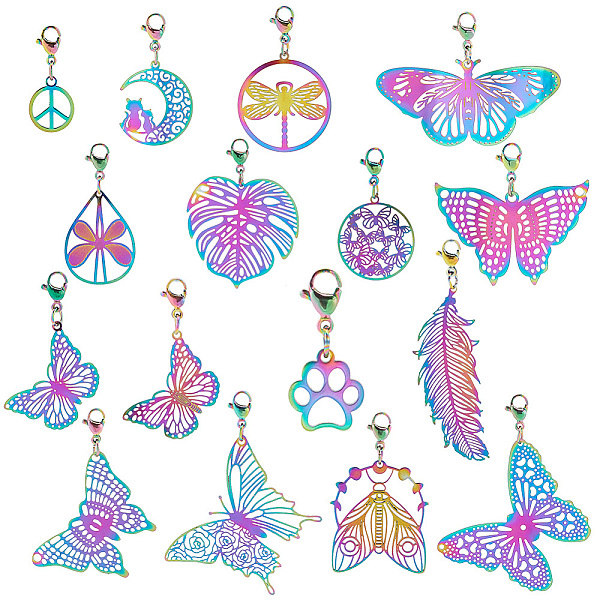 PandaHall 201 Stainless Steel Filigree Pendant Decoration, with 304 Stainless Steel Lobster Claw Clasps, Butterfly/Moth/Dog Paw Print...
PandaHall 201 Stainless Steel Filigree Pendant Decoration, with 304 Stainless Steel Lobster Claw Clasps, Butterfly/Moth/Dog Paw Print...
