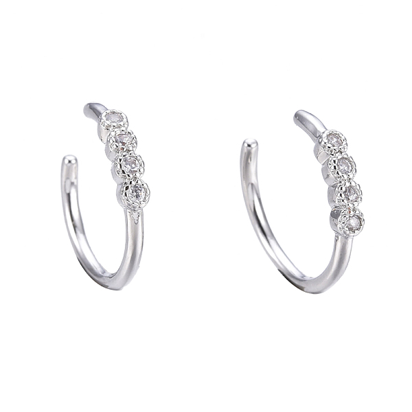 PandaHall Brass Micro Pave Clear Cubic Zirconia Cuff Earrings, Platinum, 14x12.5x2.2mm, Inner Diameter: 10mm Cubic Zirconia Clear
PandaHall Brass Micro Pave Clear Cubic Zirconia Cuff Earrings, Platinum, 14x12.5x2.2mm, Inner Diameter: 10mm Cubic Zirconia Clear