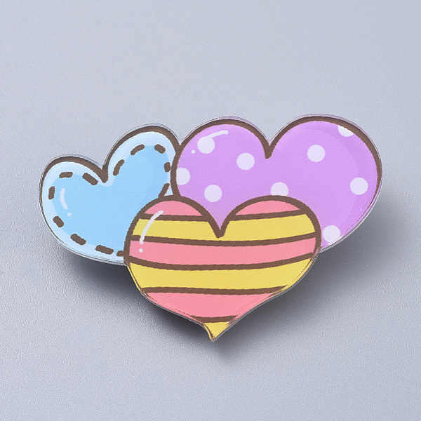 PandaHall Acrylic Safety Brooches, with Iron Pin, Three Colorful Hearts, Colorful, 30x46x7mm, Pin: 0.8mm Acrylic
PandaHall Acrylic Safety Brooches, with Iron Pin, Three Colorful Hearts, Colorful, 30x46x7mm, Pin: 0.8mm Acrylic