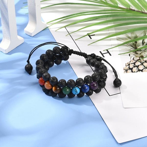 PandaHall Men's 3-strand Braided Bead Bracelet, Natural Lava Rock & Mixed Stone Beads 7 Chakra Bracelet, Inner Diameter: 2-1/8 inch...
PandaHall Men's 3-strand Braided Bead Bracelet, Natural Lava Rock & Mixed Stone Beads 7 Chakra Bracelet, Inner Diameter: 2-1/8 inch...
