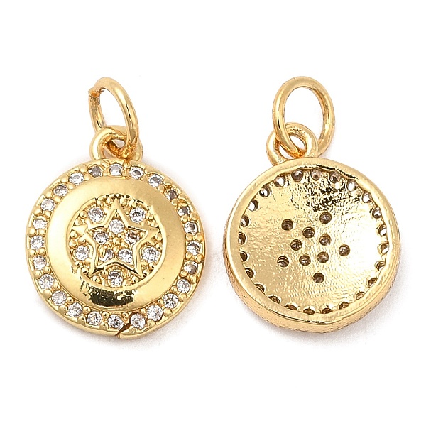PandaHall Brass Micro Pave Cubic Zirconia Pendants, Flat Round with Star, Real 18K Gold Plated, 13x10x3mm, Hole: 3mm Brass+Cubic Zirconia..., Clear
PandaHall Brass Micro Pave Cubic Zirconia Pendants, Flat Round with Star, Real 18K Gold Plated, 13x10x3mm, Hole: 3mm Brass+Cubic Zirconia..., Clear