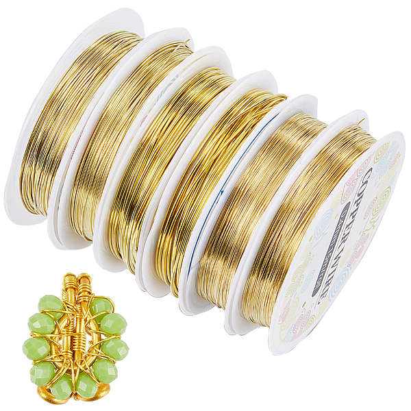 PandaHall SUNNYCLUE 6 Rolls 6 Size Copper Jewelry Wire, Round, Gold, 18~28 Gauge, 0.3~1mm, 2.5~20m/roll, 1 roll/size Copper Round Gold
PandaHall SUNNYCLUE 6 Rolls 6 Size Copper Jewelry Wire, Round, Gold, 18~28 Gauge, 0.3~1mm, 2.5~20m/roll, 1 roll/size Copper Round Gold