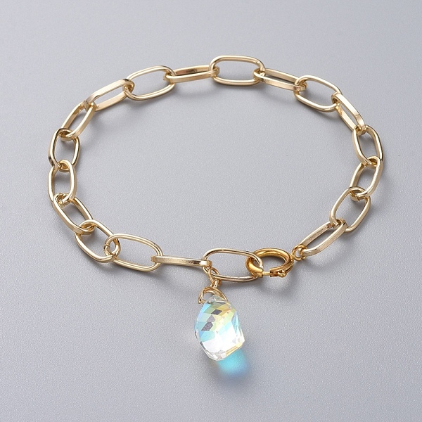 PandaHall AB Color Half Electroplated Glass Anklets, with Aluminium Cable Chains/Paperclip Chains and Brass Spring Ring Clasps, Teardrop..., White
PandaHall AB Color Half Electroplated Glass Anklets, with Aluminium Cable Chains/Paperclip Chains and Brass Spring Ring Clasps, Teardrop..., White