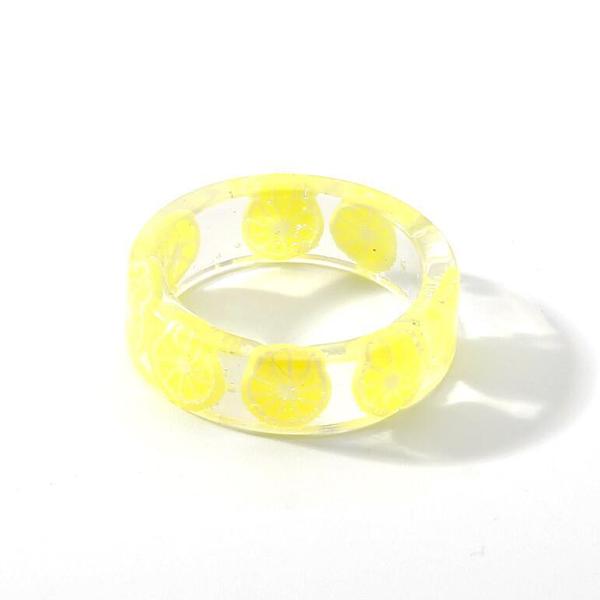 PandaHall Resin Plain Band Rings, Polymer Clay Fruit Slice inside Rings for Women Girls, Lemon, 17mm Resin Lemon Yellow
PandaHall Resin Plain Band Rings, Polymer Clay Fruit Slice inside Rings for Women Girls, Lemon, 17mm Resin Lemon Yellow