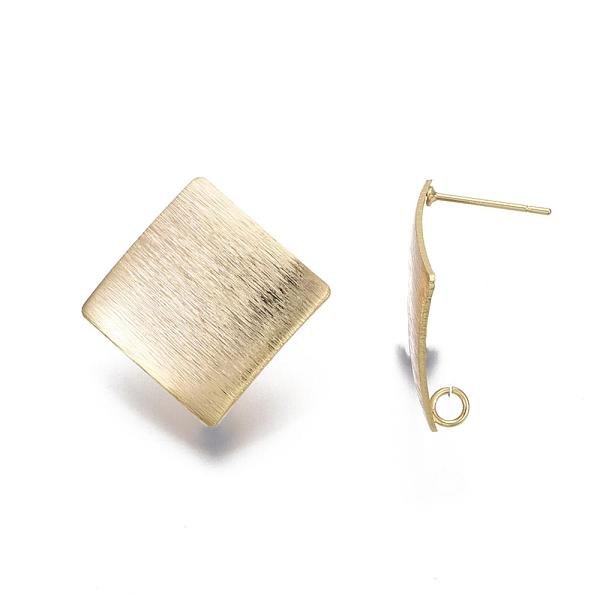 PandaHall Brass Stud Earring Findings, with Loop, Nickel Free, Textured, Square, Real 18K Gold Plated, 25x25mm, Hole: 2mm, Pin: 0.7mm Brass...
PandaHall Brass Stud Earring Findings, with Loop, Nickel Free, Textured, Square, Real 18K Gold Plated, 25x25mm, Hole: 2mm, Pin: 0.7mm Brass...