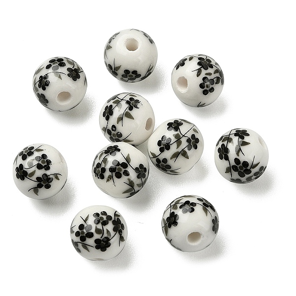 PandaHall Handmade Printed Porcelain Round Beads, with Flower Pattern, Black, 10mm, Hole: 2mm Porcelain Round Black
PandaHall Handmade Printed Porcelain Round Beads, with Flower Pattern, Black, 10mm, Hole: 2mm Porcelain Round Black