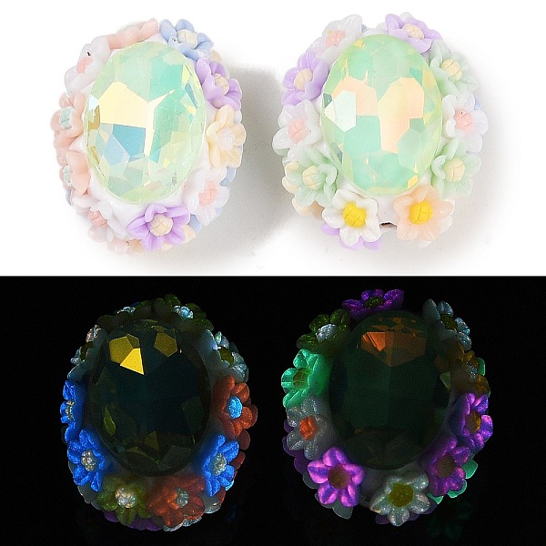 PandaHall Handmade Luminous Polymer Clay Glass Rhinestone Beads, with Acrylic, Oval with Flower, Pale Green, 25.5~26x21.5~22x17mm, Hole: 2mm...
PandaHall Handmade Luminous Polymer Clay Glass Rhinestone Beads, with Acrylic, Oval with Flower, Pale Green, 25.5~26x21.5~22x17mm, Hole: 2mm...