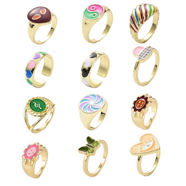 PandaHall Mixed Style Alloy Enamel Finger Rings for Women, Light Gold, Mixed Color, 2~16.5mm, Inner Diameter: US Size 6~8 (17.1~18.5mm)..., Multicolor
PandaHall Mixed Style Alloy Enamel Finger Rings for Women, Light Gold, Mixed Color, 2~16.5mm, Inner Diameter: US Size 6~8 (17.1~18.5mm)..., Multicolor