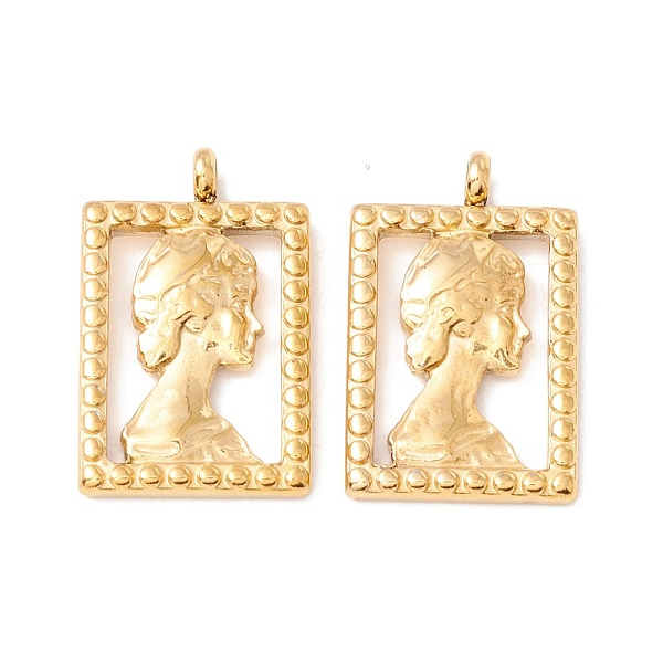 PandaHall Ion Plating(IP) 304 Stainless Steel Pendants, Rectangle with Woman Pattern, Golden, 24x15x4mm, Hole: 2.4mm 304 Stainless Steel...
PandaHall Ion Plating(IP) 304 Stainless Steel Pendants, Rectangle with Woman Pattern, Golden, 24x15x4mm, Hole: 2.4mm 304 Stainless Steel...
