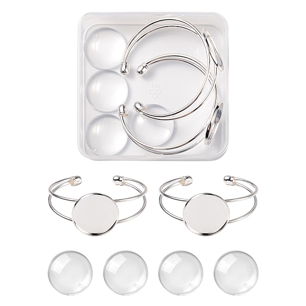 PandaHall DIY Blank Dome Bangle Making Kit, Including Brass Open Cuff Bangle Making with Flat Round Tray, Flat Round Glass Cabochons, Silver...
PandaHall DIY Blank Dome Bangle Making Kit, Including Brass Open Cuff Bangle Making with Flat Round Tray, Flat Round Glass Cabochons, Silver...