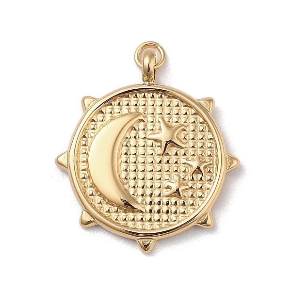 PandaHall 304 Stainless Steel Pendants, with Jump Ring, Flat Round with Moon Star Charm, Golden, 22.5x20x2mm, Hole: 2mm 304 Stainless Steel...
PandaHall 304 Stainless Steel Pendants, with Jump Ring, Flat Round with Moon Star Charm, Golden, 22.5x20x2mm, Hole: 2mm 304 Stainless Steel...
