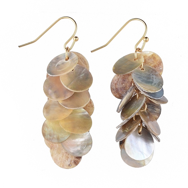 PandaHall Dangle Earrings, Cluster Earrings, with Mother of Pearl Beads and Brass Findings, Flat Round, Real 18K Gold Plated, 62mm, Pin...
PandaHall Dangle Earrings, Cluster Earrings, with Mother of Pearl Beads and Brass Findings, Flat Round, Real 18K Gold Plated, 62mm, Pin...