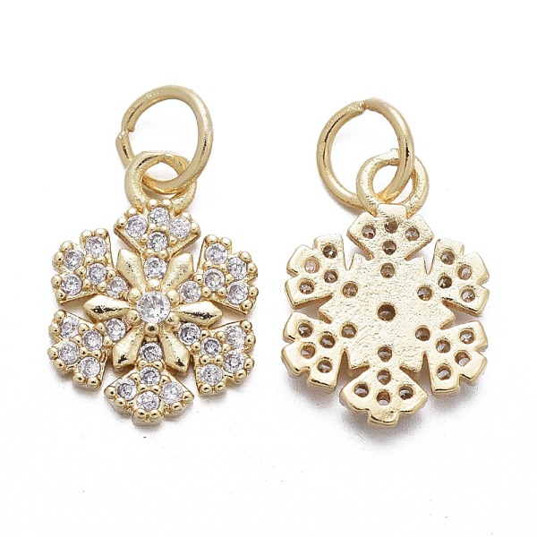 PandaHall Brass Micro Pave Cubic Zirconia Charms, with Jump Rings, Snowflake, Clear, Real 18K Gold Plated, 13x9x2mm, Jump Rings: Inner...
PandaHall Brass Micro Pave Cubic Zirconia Charms, with Jump Rings, Snowflake, Clear, Real 18K Gold Plated, 13x9x2mm, Jump Rings: Inner...