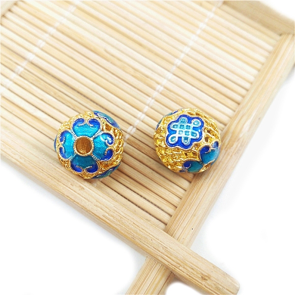 PandaHall Brass Enamel Beads, Hollow Round, Golden, Deep Sky Blue, 12mm, Hole: 2.5mm Brass+Enamel Round
PandaHall Brass Enamel Beads, Hollow Round, Golden, Deep Sky Blue, 12mm, Hole: 2.5mm Brass+Enamel Round