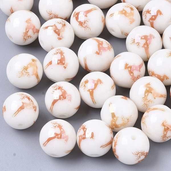 PandaHall Christmas Opaque Glass Beads, Round with Electroplate Elk Christmas Reindeer/Stag Pattern, Rainbow Plated, 10mm, Hole: 1.2mm Glass..., White
PandaHall Christmas Opaque Glass Beads, Round with Electroplate Elk Christmas Reindeer/Stag Pattern, Rainbow Plated, 10mm, Hole: 1.2mm Glass..., White