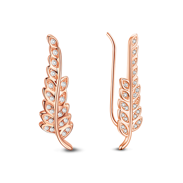 PandaHall TINYSAND Elegant Women 925 Sterling Silver Leaf CZ Dangle Earring, Rose Gold, 25.4x6.85mm, Pin: 0.8mm Sterling Silver Clear
PandaHall TINYSAND Elegant Women 925 Sterling Silver Leaf CZ Dangle Earring, Rose Gold, 25.4x6.85mm, Pin: 0.8mm Sterling Silver Clear