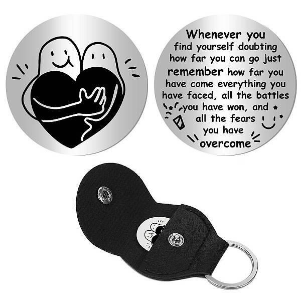 PandaHall CREATCABIN Pocket Hug Token Long Distance Relationship Keepsake Stainless Steel Message Coin Double Sided Silver Tokens with PU...
PandaHall CREATCABIN Pocket Hug Token Long Distance Relationship Keepsake Stainless Steel Message Coin Double Sided Silver Tokens with PU...