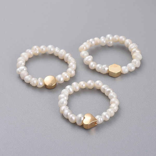 PandaHall Stretch Natural Cultured Freshwater Pearl Finger Ring Sets, with Brass Beads and Elastic Crystal Thread, Heart & Flat Round &...
PandaHall Stretch Natural Cultured Freshwater Pearl Finger Ring Sets, with Brass Beads and Elastic Crystal Thread, Heart & Flat Round &...