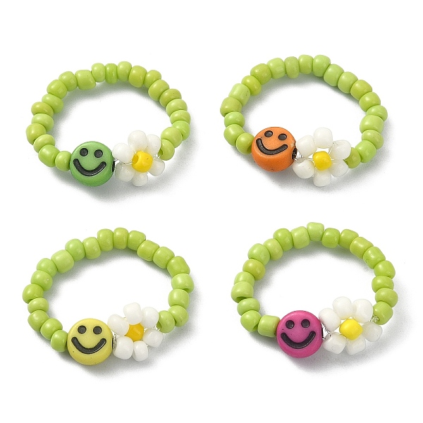 PandaHall Glass Seed Beaded Stretch Ring, Smiling Face & Flower Finger Ring for Women, Mixed Color, US Size 8 1/2(18.5mm) Glass Smiling Face..., Multicolor
PandaHall Glass Seed Beaded Stretch Ring, Smiling Face & Flower Finger Ring for Women, Mixed Color, US Size 8 1/2(18.5mm) Glass Smiling Face..., Multicolor