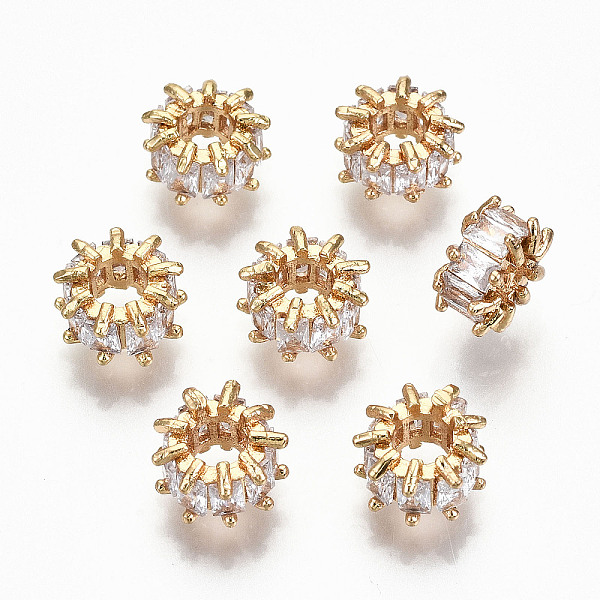 PandaHall Brass Micro Pave Clear Cubic Zirconia Beads, Nickel Free, Donut, Real 18K Gold Plated, 8x5mm, Hole: 3mm Brass+Cubic Zirconia Donut...
PandaHall Brass Micro Pave Clear Cubic Zirconia Beads, Nickel Free, Donut, Real 18K Gold Plated, 8x5mm, Hole: 3mm Brass+Cubic Zirconia Donut...