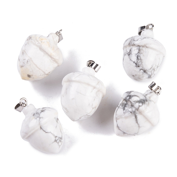 PandaHall Natural Howlite Pendants, Acorn Charms with 201 Stainless Steel Snap on Bails, Stainless Steel Color, 29~30x20mm, Hole: 6x3mm...
PandaHall Natural Howlite Pendants, Acorn Charms with 201 Stainless Steel Snap on Bails, Stainless Steel Color, 29~30x20mm, Hole: 6x3mm...