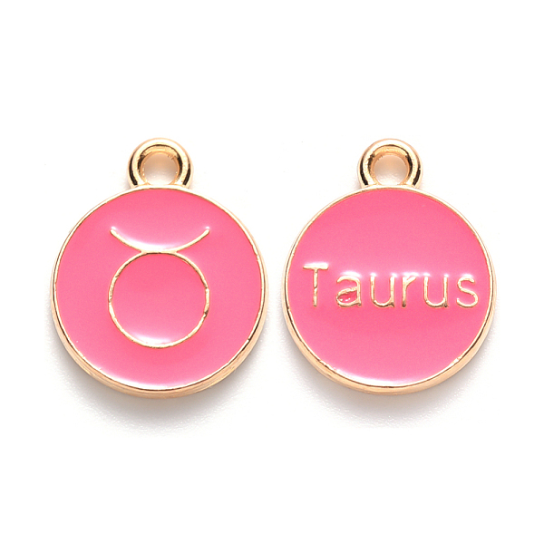 PandaHall Alloy Enamel Pendants, Cadmium Free & Lead Free, Flat Round with Constellation, Light Gold, Cerise, Taurus, 15x12x2mm, Hole: 1.5mm..., Red
PandaHall Alloy Enamel Pendants, Cadmium Free & Lead Free, Flat Round with Constellation, Light Gold, Cerise, Taurus, 15x12x2mm, Hole: 1.5mm..., Red