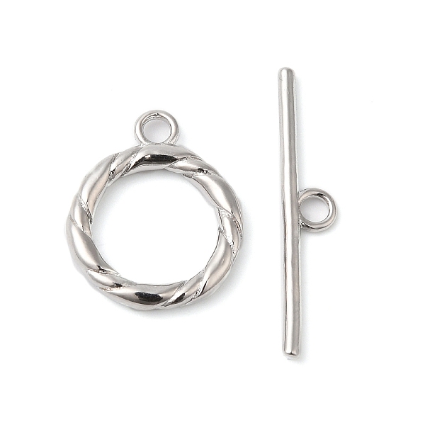 PandaHall Brass Toggle Clasps, Twisted Round Ring, Real Platinum Plated, Ring: 24x19.5x3mm, Hole: 3mm, Bar: 34.5x6x2mm, Hole: 3mm Brass Ring
PandaHall Brass Toggle Clasps, Twisted Round Ring, Real Platinum Plated, Ring: 24x19.5x3mm, Hole: 3mm, Bar: 34.5x6x2mm, Hole: 3mm Brass Ring