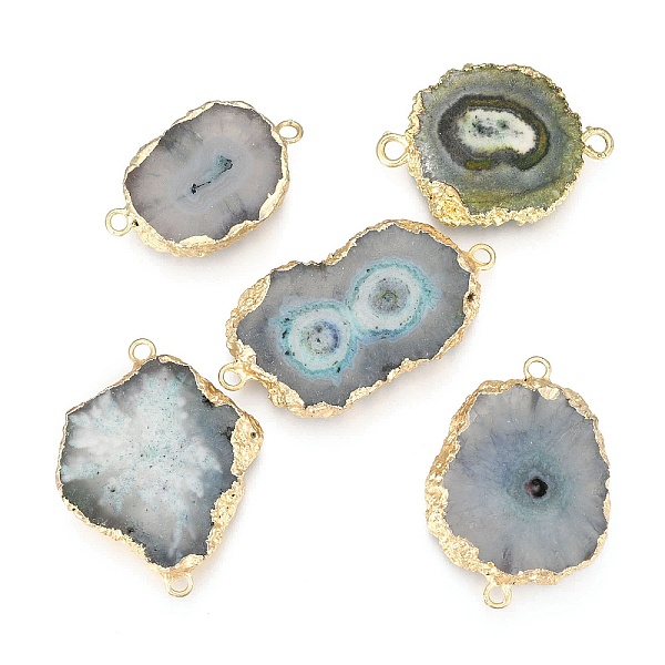 PandaHall Electroplate Natural Solar Agate Links Connectors, with Brass Findings, Dyed, Golden, Nuggets, Slate Blue, 30~50x15~30x5~7mm, Hole...
PandaHall Electroplate Natural Solar Agate Links Connectors, with Brass Findings, Dyed, Golden, Nuggets, Slate Blue, 30~50x15~30x5~7mm, Hole...