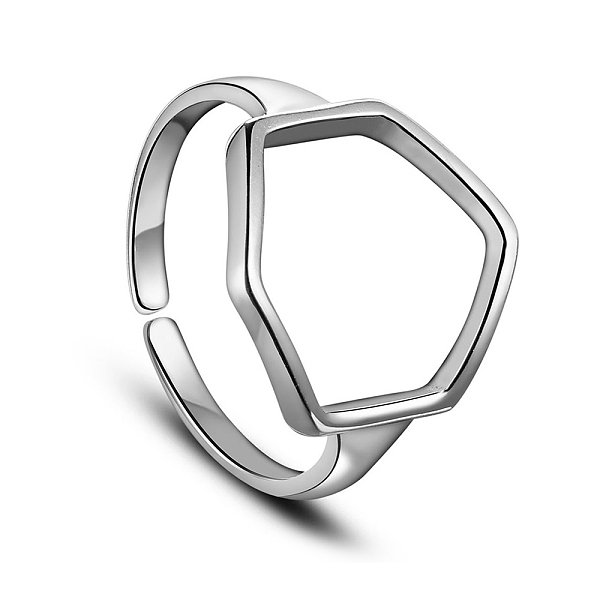 PandaHall SHEGRACE Classic Rhodium Plated 925 Sterling Silver Finger Rings, with Hexagon, Platinum, 17mm Sterling Silver
PandaHall SHEGRACE Classic Rhodium Plated 925 Sterling Silver Finger Rings, with Hexagon, Platinum, 17mm Sterling Silver