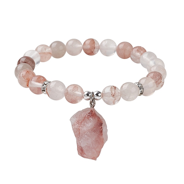 PandaHall Natural Ferruginous Quartz Round Beaded Stretch Bracelets, with Rough Raw Nugget Charms, Inner Diameter: 2-1/2 inch(6.2cm)...
PandaHall Natural Ferruginous Quartz Round Beaded Stretch Bracelets, with Rough Raw Nugget Charms, Inner Diameter: 2-1/2 inch(6.2cm)...