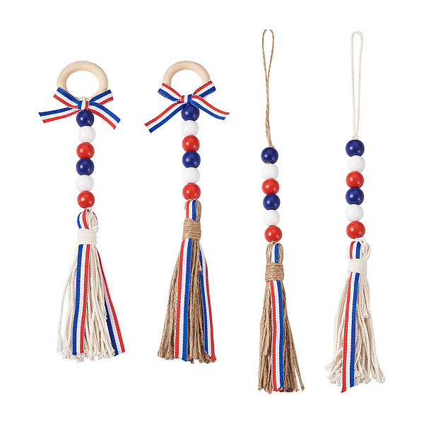 PandaHall Crafans 4Pcs 2 Style Independence Day Theme Hemp Rope Tassels Pendant Decorations, with Wooden Beads, Mixed Color, 260~320mm..., Multicolor
PandaHall Crafans 4Pcs 2 Style Independence Day Theme Hemp Rope Tassels Pendant Decorations, with Wooden Beads, Mixed Color, 260~320mm..., Multicolor