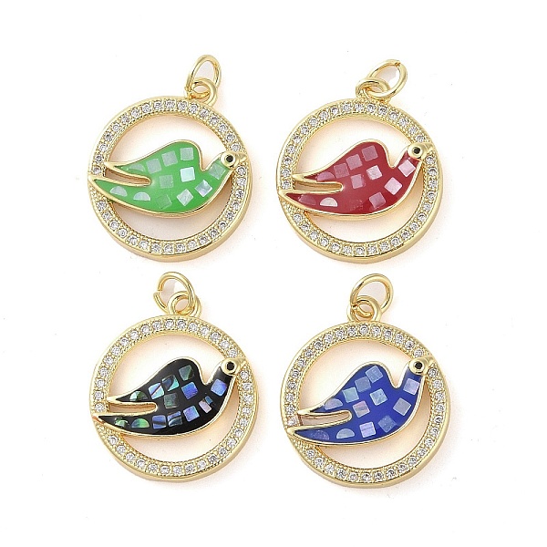 PandaHall Brass Micro Pave Clear Cubic Zirconia Pendants, with Enamel and Shell & Jump Ring, Real 18K Gold Plated, Flat Round with Bird..., Multicolor
PandaHall Brass Micro Pave Clear Cubic Zirconia Pendants, with Enamel and Shell & Jump Ring, Real 18K Gold Plated, Flat Round with Bird..., Multicolor